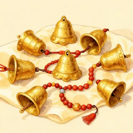 Traditional Tibetan bells and ritual objects