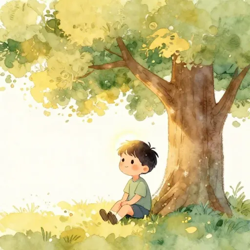 A young sage sitting peacefully under a tree.