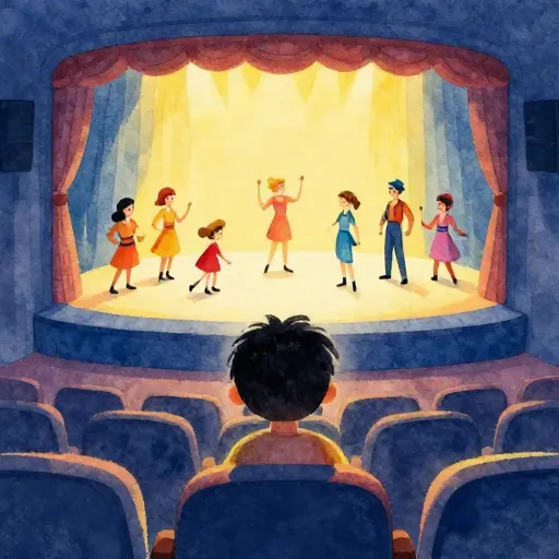 A child watching a theater performance from the audience.