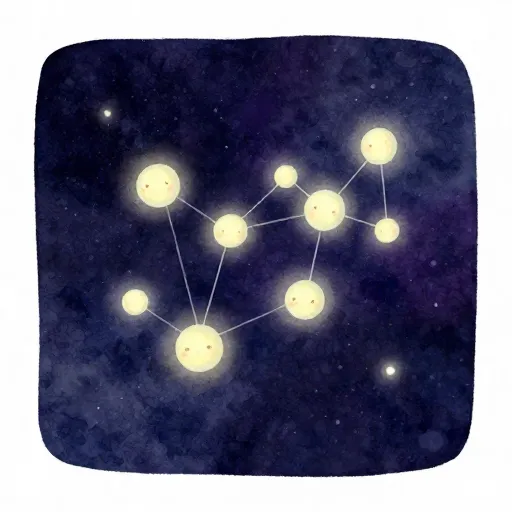 A group of glowing atoms floating in space.