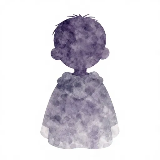 Une illustration d'un enfant portant une lourde cape invisible.