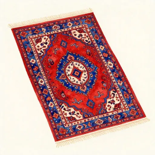 Un magnifique tapis persan à motifs.