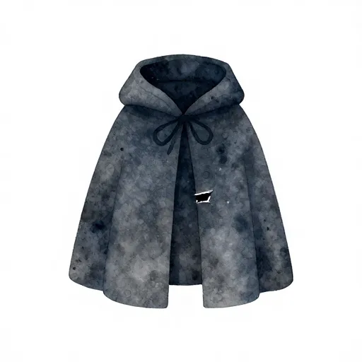 A cloak with a small tear, symbolizing Spinoza's bravery.