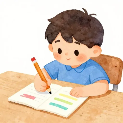 Un enfant écrivant ses propres règles sur un morceau de papier.