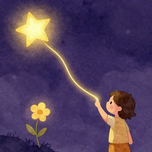 A golden thread connecting different parts of nature