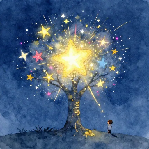 Sparkling stardust forming the shapes of life on Earth.