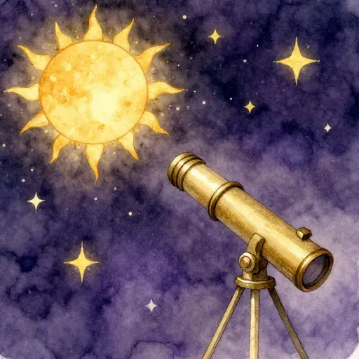 A telescope looking at the night sky.