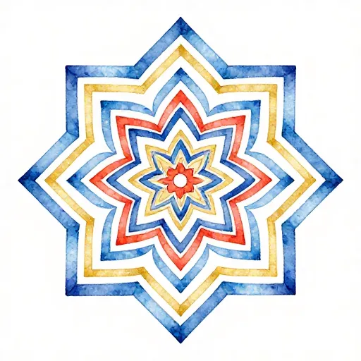 A colorful geometric mandala pattern.