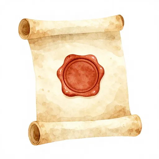 Un pergamino romano antiguo que representa leyes antiguas.