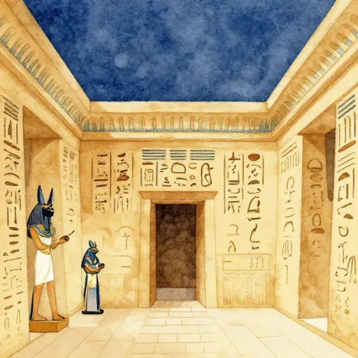 L'intérieur d'un temple égyptien antique dédié au rêve.