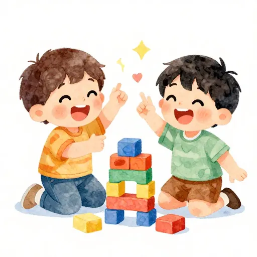 Children playing a game by inventing their own way to communicate.