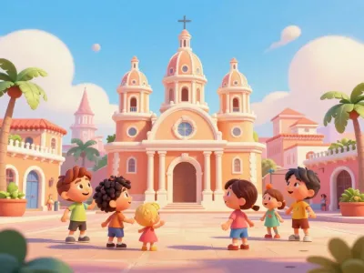 Cartagena skyline illustration