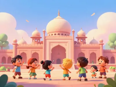 Delhi skyline illustration