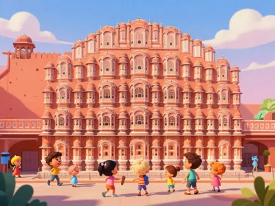 Jaipur skyline illustration