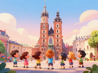 Krakow skyline illustration