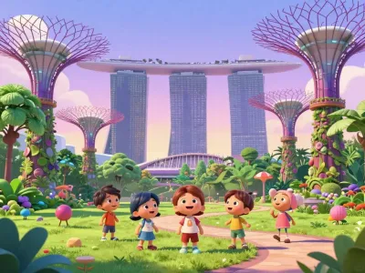 Singapore skyline illustration