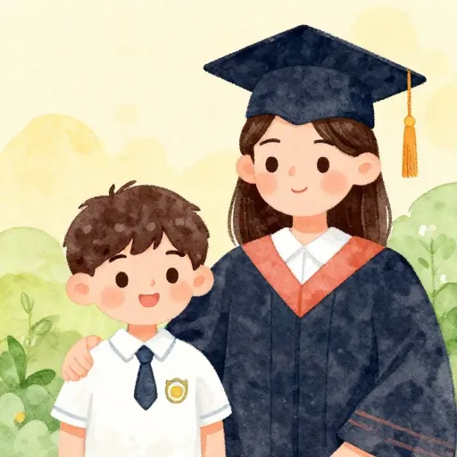 Una ilustración que muestra a estudiantes de diferentes edades.