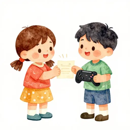 Hermanos haciendo un trato con un pagaré de papel.