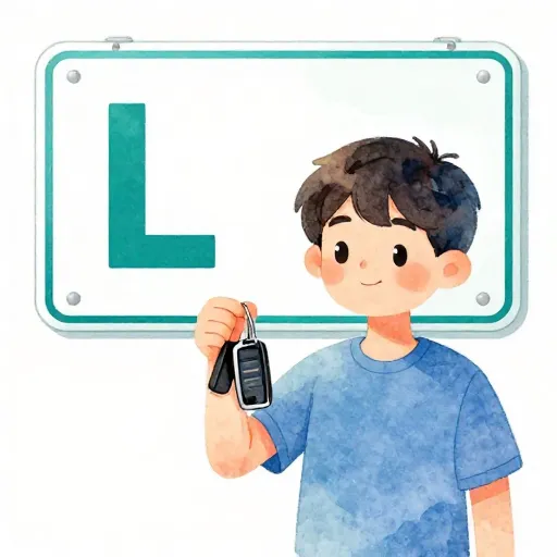 Un adolescente listo para su primera clase de conducir.