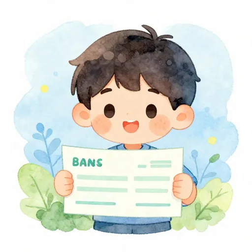 Un niño sosteniendo un comprobante de depósito bancario.