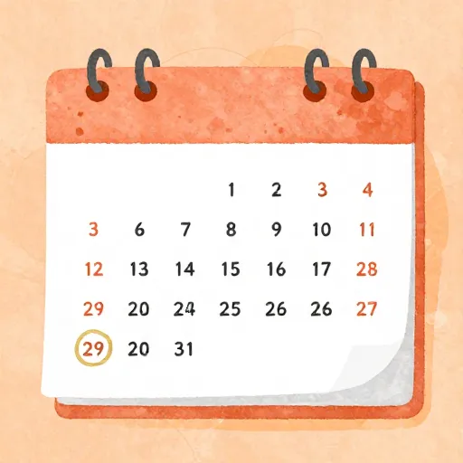 Un calendario que muestra la edad de 21 años.