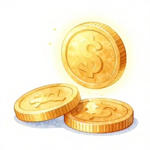 Dos monedas combinándose para formar una moneda grande.