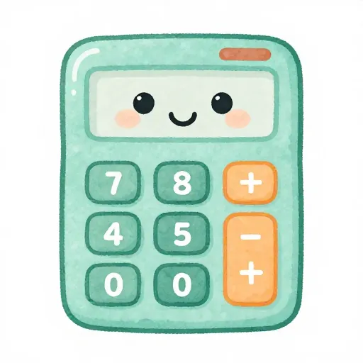 Una calculadora de dibujos animados muy feliz.