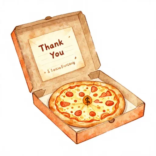 Una caja de pizza que representa el pago de un dividendo