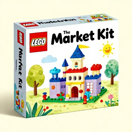 Una caja de kit estilo Lego que representa un paquete de ETF.