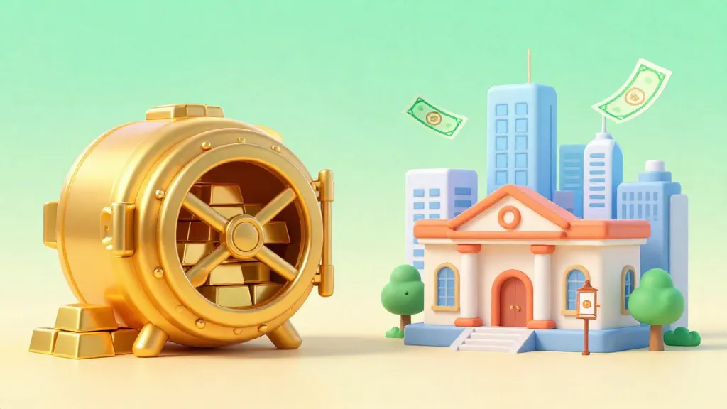 Una comparación entre una bóveda de lingotes de oro y el dinero digital moderno.