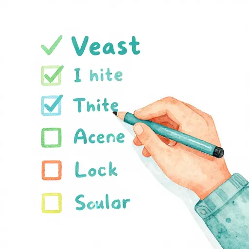 Una mano marcando una lista de habilidades.