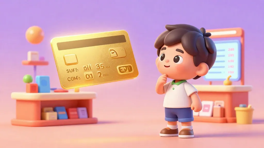 Un niño mirando pensativo el saldo de una tarjeta de regalo en una tienda digital