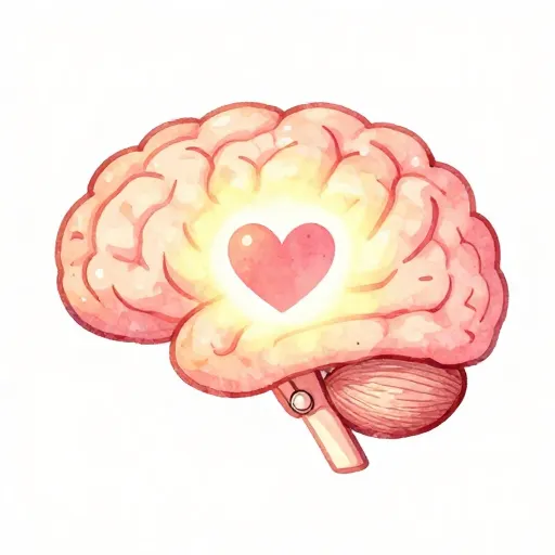 Una ilustración de un cerebro iluminándose de felicidad.