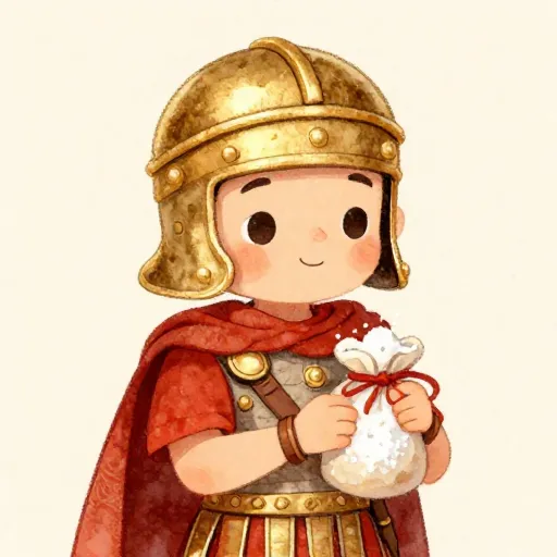 Un soldado romano recibiendo sal como pago