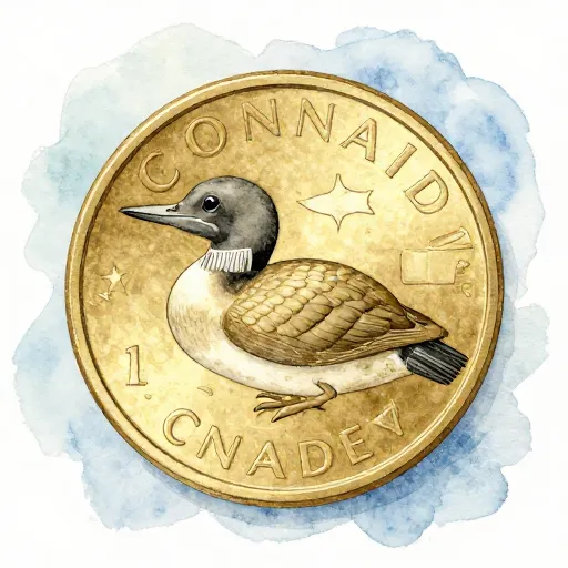 Una moneda de un dólar canadiense (loonie)
