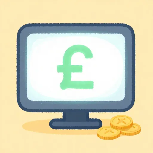 Um computador mostrando símbolos de dinheiro digital.