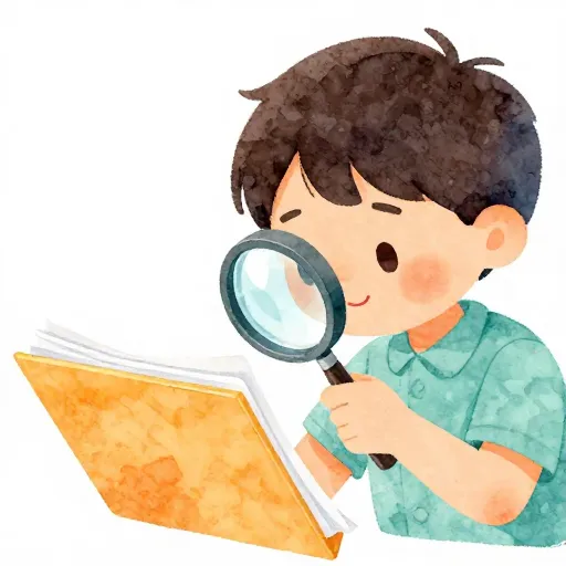 Un niño ayudando a buscar documentos para su nueva cuenta.