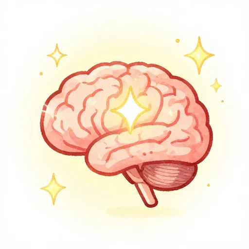 Un personaje de cerebro feliz y brillante.