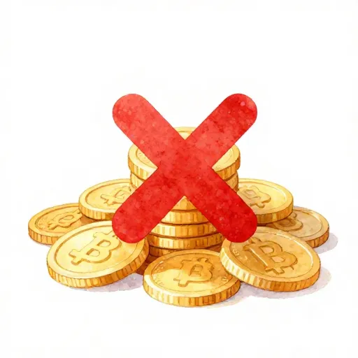 Monedas doradas con una cruz roja sobre ellas.