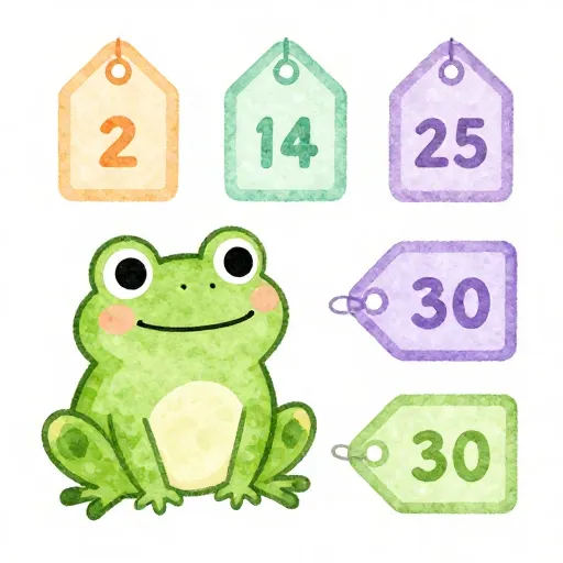 Una rana de dibujos animados comparando precios a lo largo del tiempo.