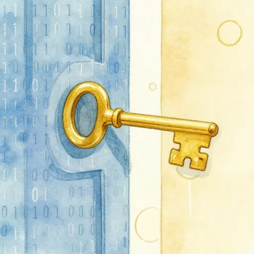 Una llave digital abriendo la puerta a la banca