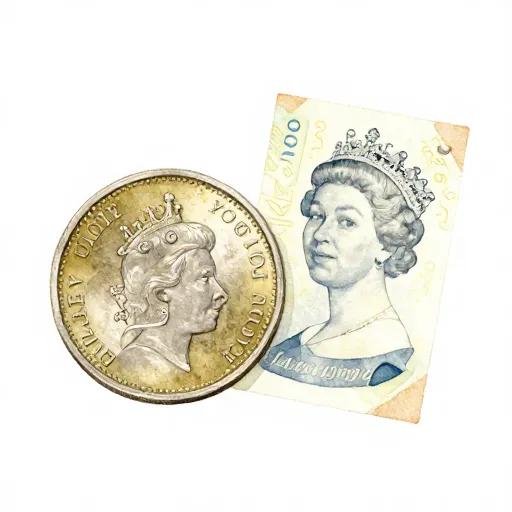 Una moneda muy antigua junto a una moneda moderna.