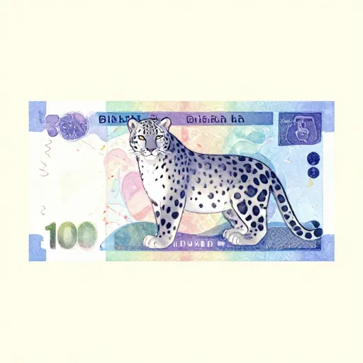 Un billete con un leopardo de las nieves.