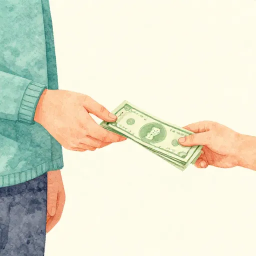 Un niño actuando como banquero en un juego de mesa.