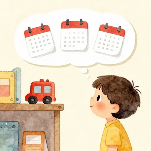 Niño visualizando el tiempo necesario para ahorrar para un juguete.