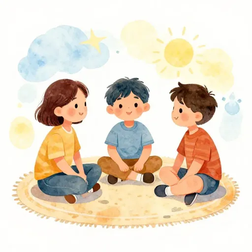 Una familia teniendo una reunión amistosa.