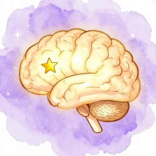 Ilustración del cerebro de un niño reaccionando a una recompensa