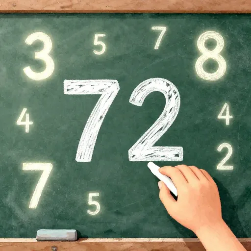 El número 72 escrito en una pizarra