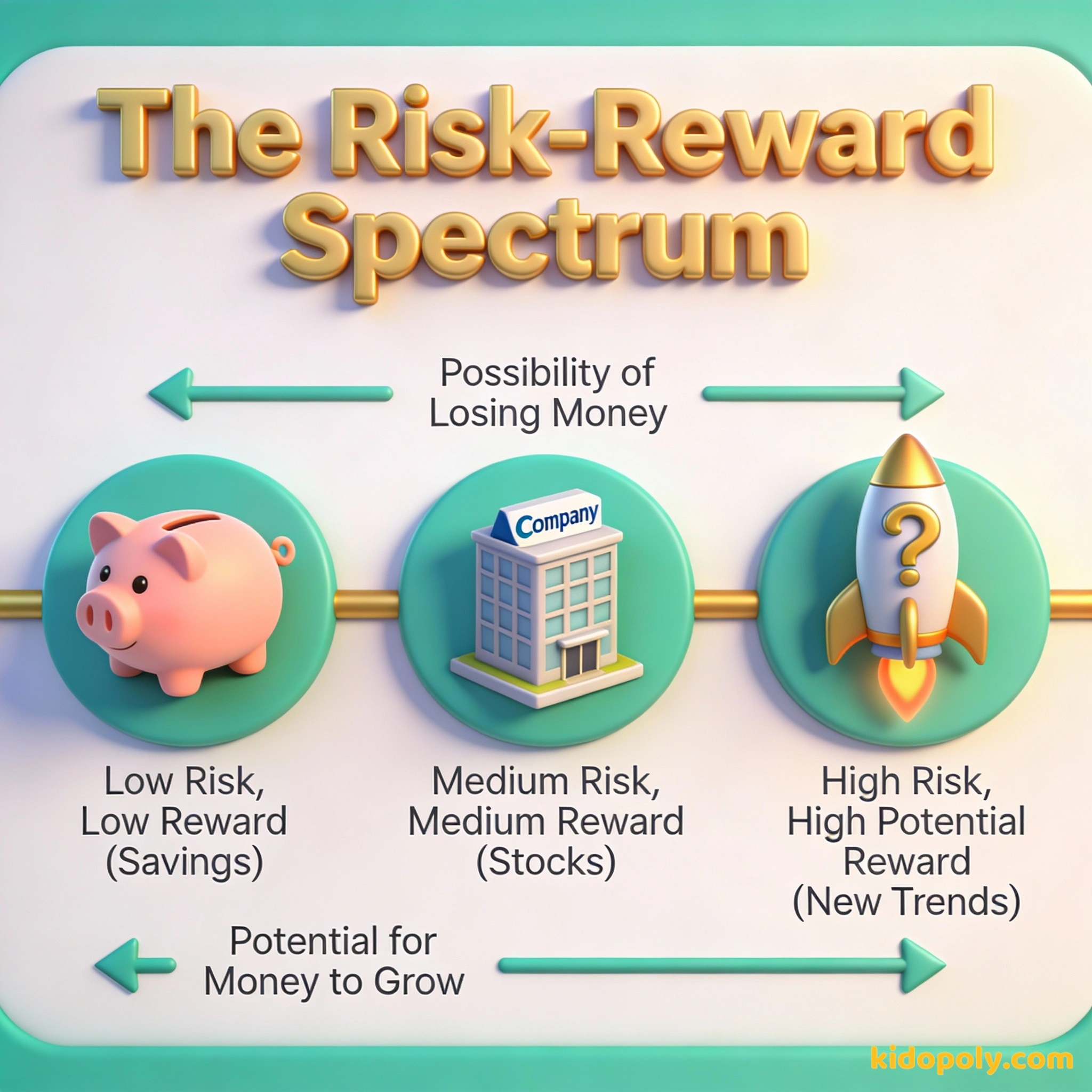 Un gráfico que muestra que a medida que aumenta el potencial de recompensa, también aumenta el nivel de riesgo.