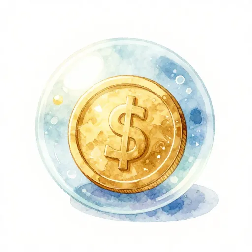 Una moneda de oro protegida por una cúpula de cristal